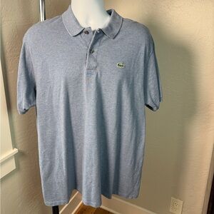 Lacoste Blue Polo Shirt Size 7 XL Classic Fit 100% Cotton Croc Logo Made in Peru